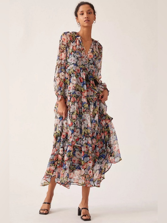 Anthropologie Dresses & Skirts - Anthropology The Marais Printed Chiffon Maxi Dress